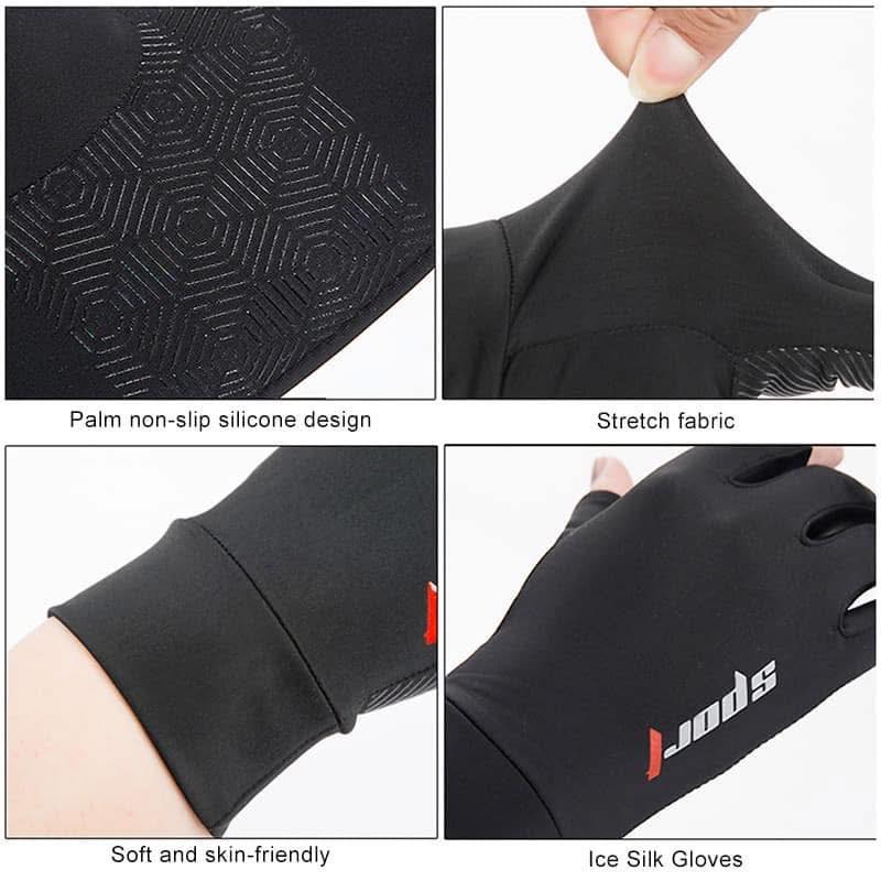 Half Finger Motorcycle Gloves Ice Silk Non-Slip Riding Glove Breathable Sarung Tangan Motor Sun Protection Cycling Glove 6